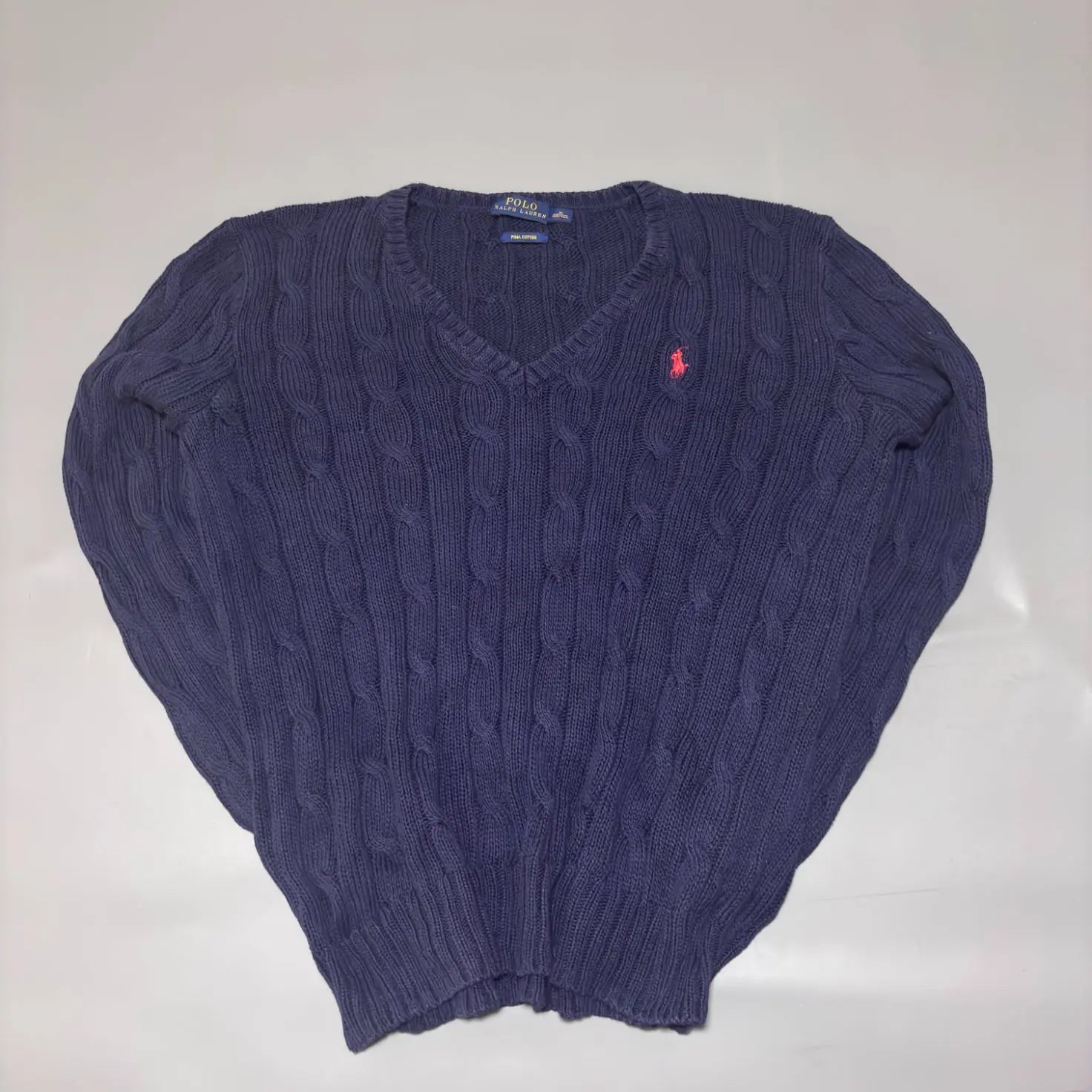 Navy Ralph Lauren V - neck Knitted Sweater - M - New, Never Worn - Revaleur