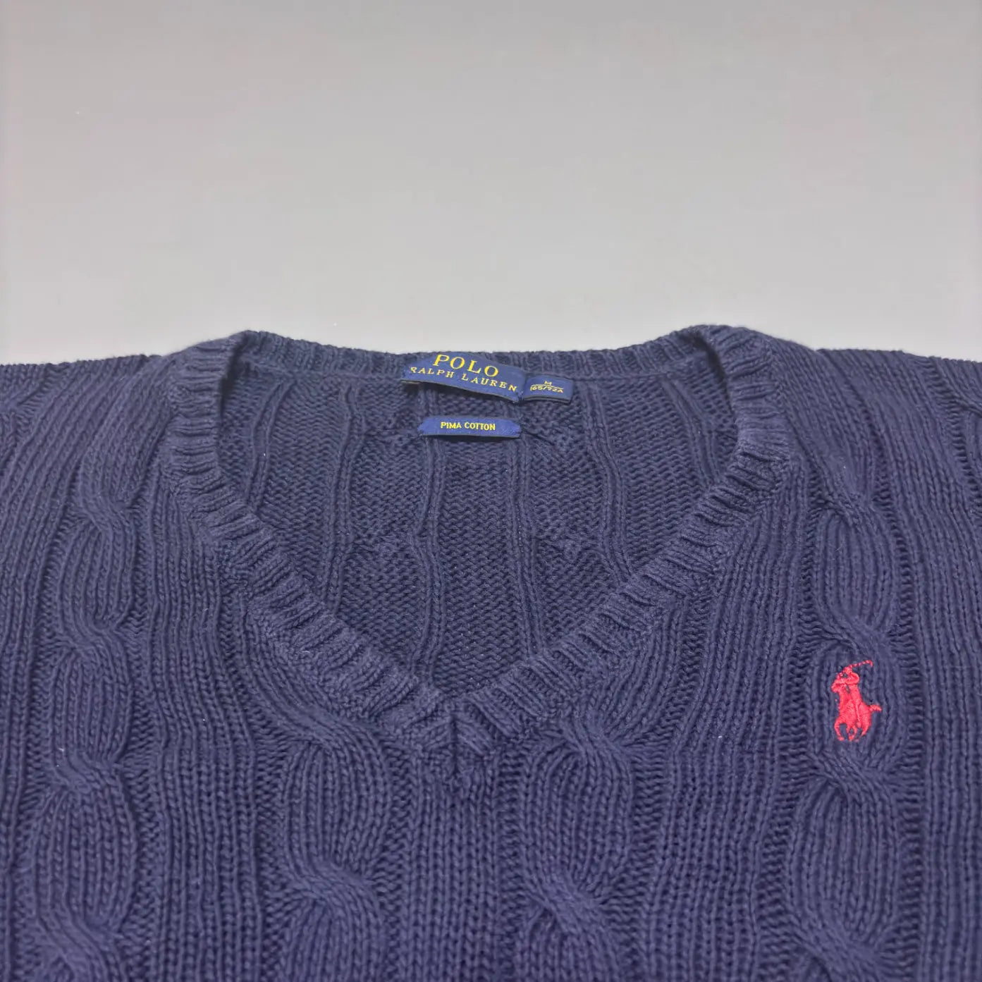 Navy Ralph Lauren V - neck Knitted Sweater - M - New, Never Worn - Revaleur