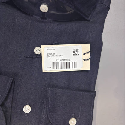 Navy Slim Fit Shirt Suitsupply – W35/36 - New, With Tags - Revaleur