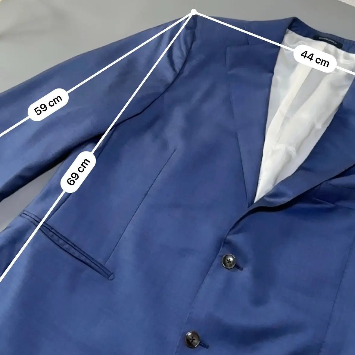 Navy Suit Suitsupply 100% Wool - 58 - Excellent Condition - Revaleur