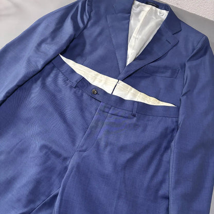 Navy Suit Suitsupply 100% Wool - 58 - Excellent Condition - Revaleur