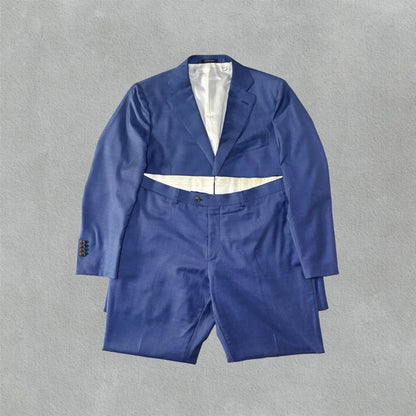 Navy Suit Suitsupply 100% Wool - 58 - Excellent Condition - Revaleur