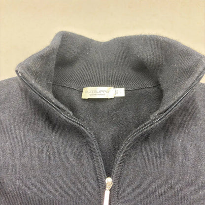 Navy Suitsupply Half Zip Sweater - Size L - New, Never Worn - Revaleur