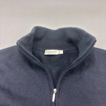 Navy Suitsupply Half Zip Sweater - Size L - New, Never Worn - Revaleur