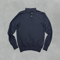 Navy Suitsupply Longsleeve Polo Shirt - Men XS - Very Good - Revaleur