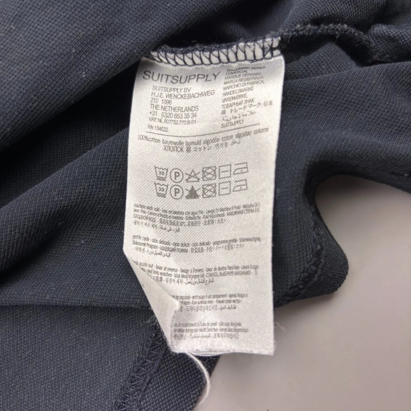 Navy Suitsupply Polo Shirt - M - Excellent Condition - Revaleur