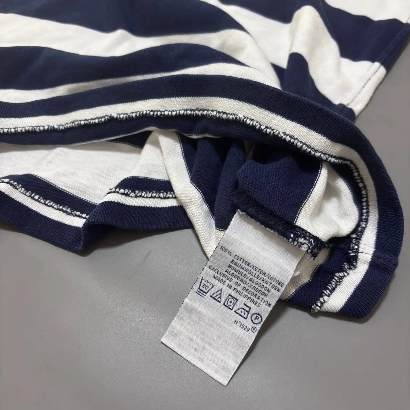 Navy & White Ralph Lauren Polo Shirt - M - Good Condition - Revaleur