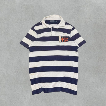 Navy & White Ralph Lauren Polo Shirt - M - Good Condition - Revaleur
