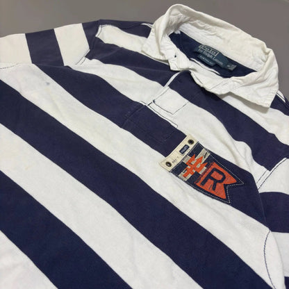 Navy & White Ralph Lauren Polo Shirt - M - Good Condition - Revaleur