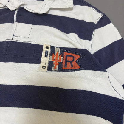 Navy & White Ralph Lauren Polo Shirt - M - Good Condition - Revaleur