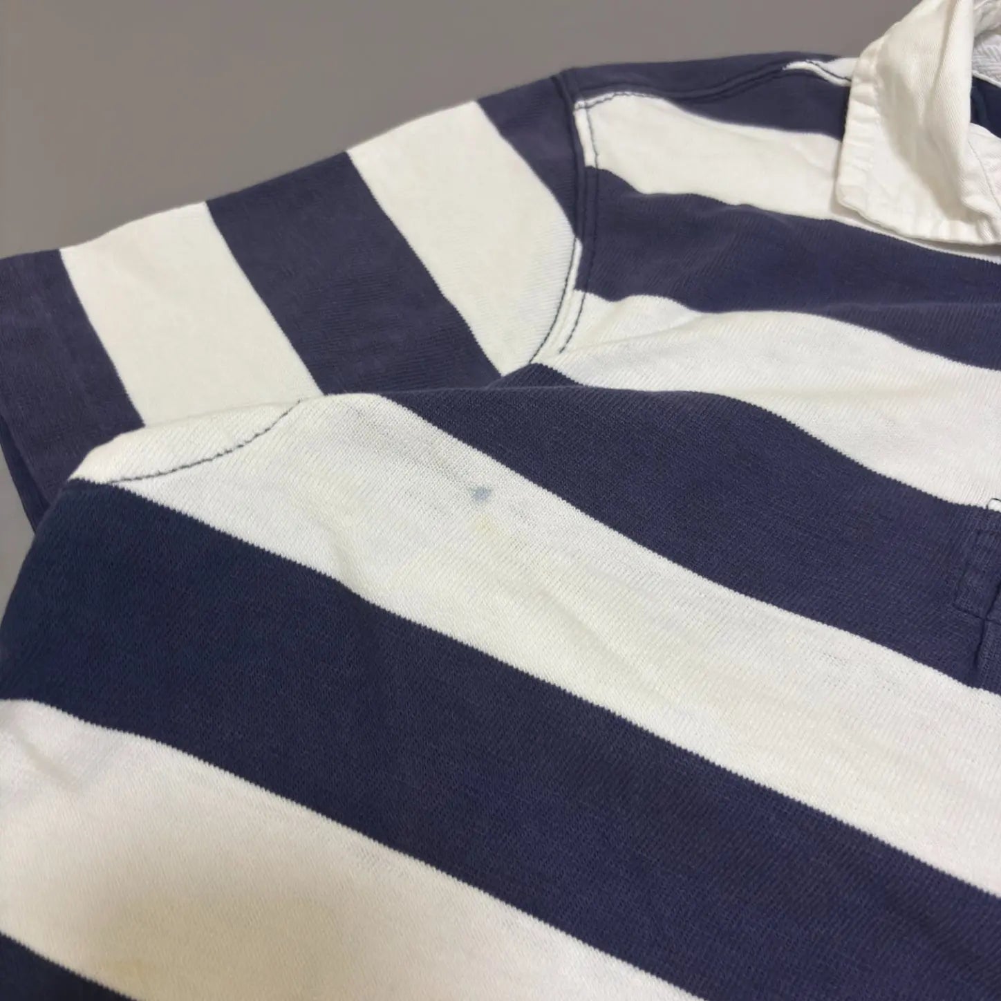 Navy & White Ralph Lauren Polo Shirt - M - Good Condition - Revaleur