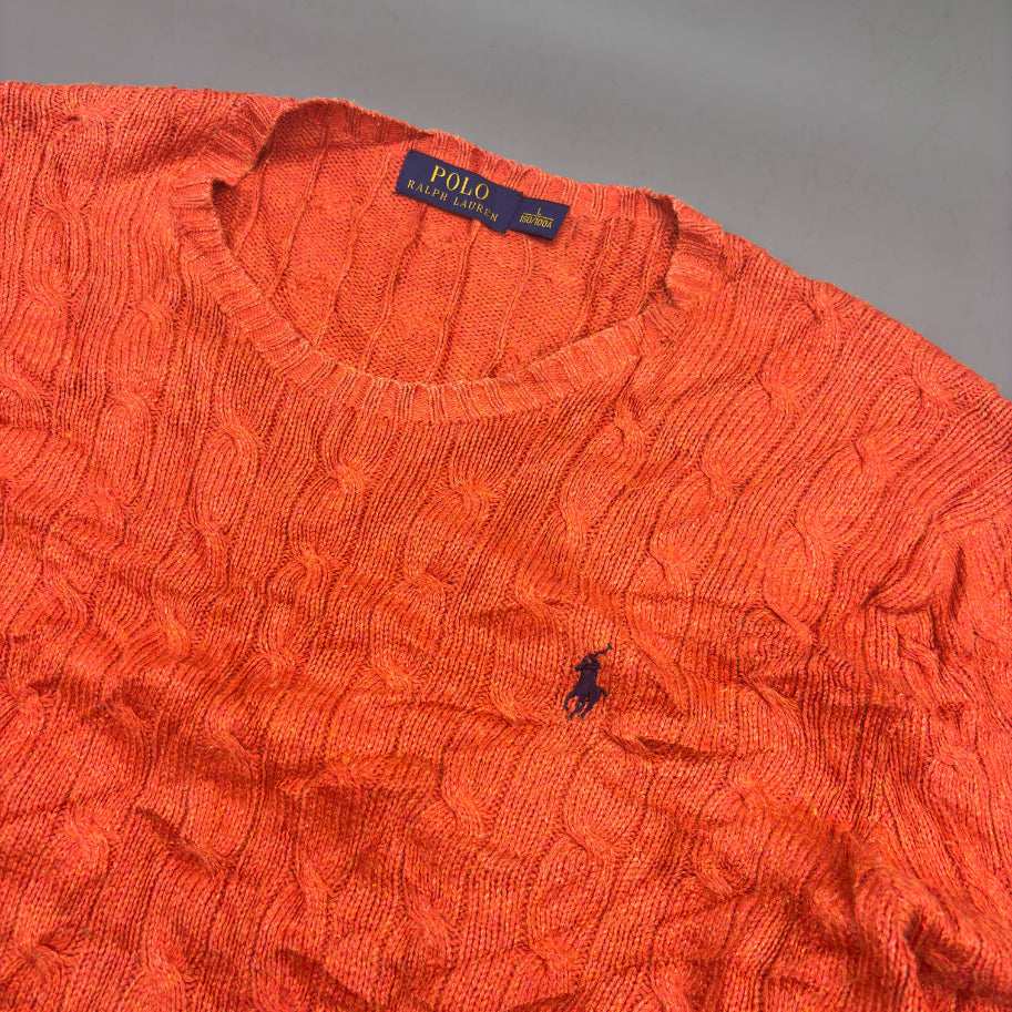 Orange Ralph Lauren Knitted Sweater - L - Very Good - Revaleur