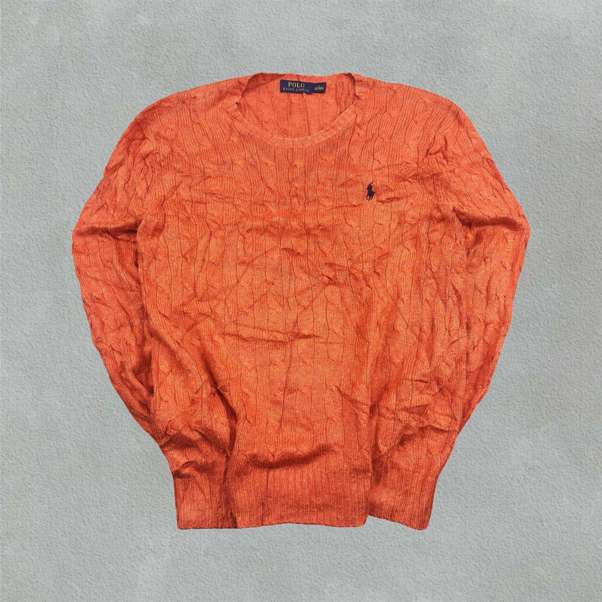 Orange Ralph Lauren Knitted Sweater - L - Very Good - Revaleur