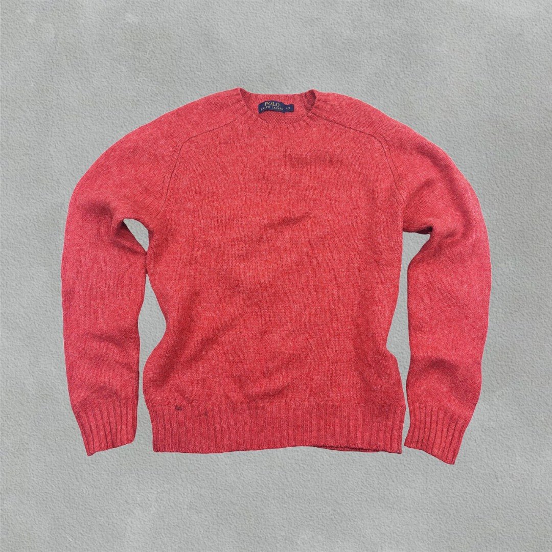 Orange Ralph Lauren Knitted Sweater - Women L - Very Good - Revaleur