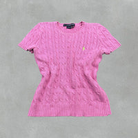 Pink Ralph Lauren Knitted T-Shirt - Women M - Very Good - Revaleur