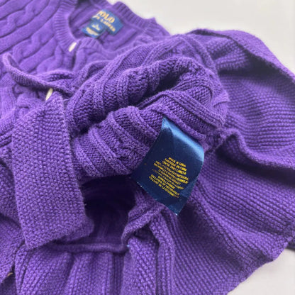 Purple Knit Ralph Lauren With Ruffle Hem - L (Kids) - Excellent Condition - Revaleur