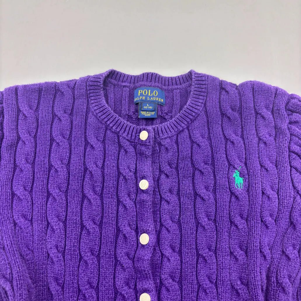 Purple Knit Ralph Lauren With Ruffle Hem - L (Kids) - Excellent Condition - Revaleur