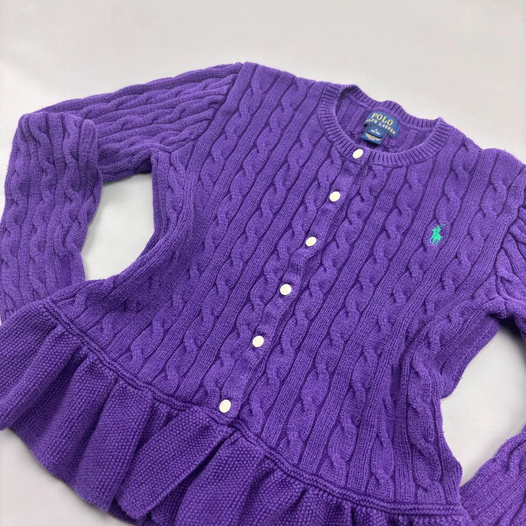 Purple Knit Ralph Lauren With Ruffle Hem - L (Kids) - Excellent Condition - Revaleur