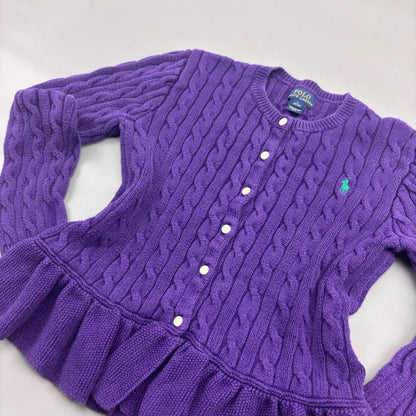 Purple Knit Ralph Lauren With Ruffle Hem - L (Kids) - Excellent Condition - Revaleur