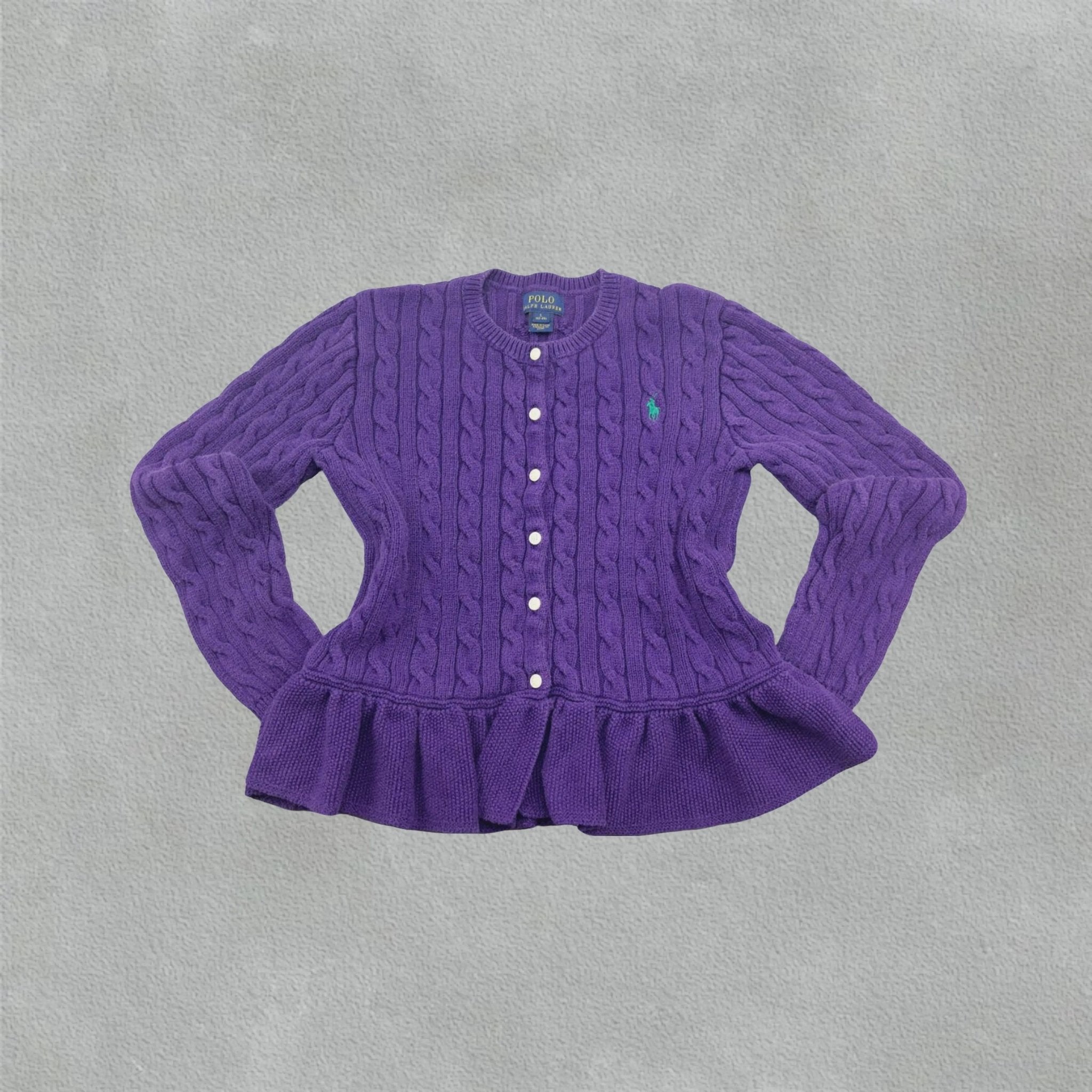 Purple Knit Ralph Lauren With Ruffle Hem - L (Kids) - Excellent Condition - Revaleur