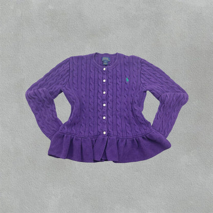 Purple Knit Ralph Lauren With Ruffle Hem - L (Kids) - Excellent Condition - Revaleur
