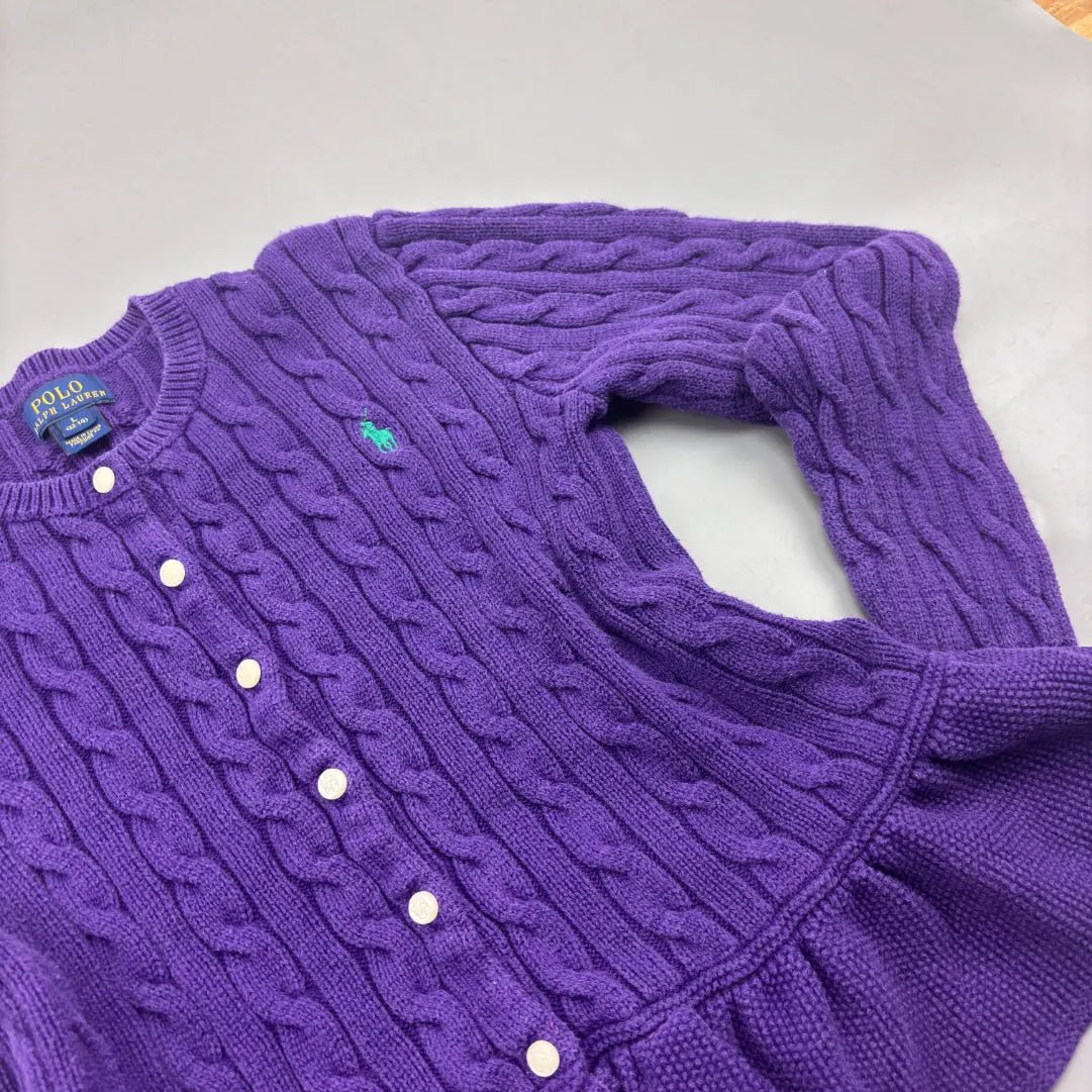 Purple Knit Ralph Lauren With Ruffle Hem - L (Kids) - Excellent Condition - Revaleur