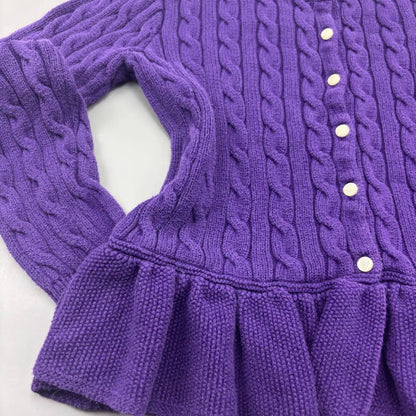 Purple Knit Ralph Lauren With Ruffle Hem - L (Kids) - Excellent Condition - Revaleur