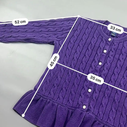 Purple Knit Ralph Lauren With Ruffle Hem - L (Kids) - Excellent Condition - Revaleur