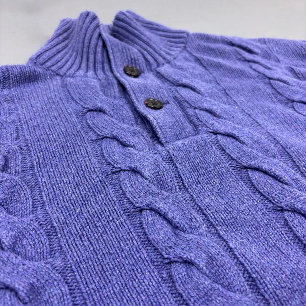 Purple Knitted Ralph Lauren Button - Down Sweater - L - Excellent Condition - Revaleur
