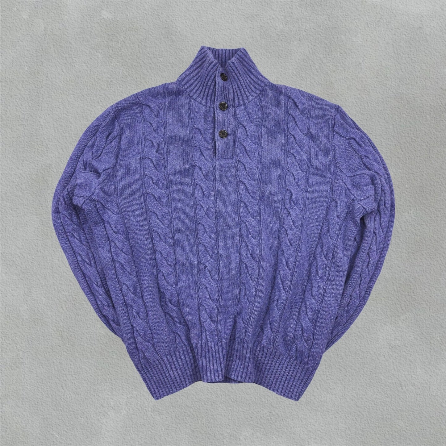 Purple Knitted Ralph Lauren Button - Down Sweater - L - Excellent Condition - Revaleur