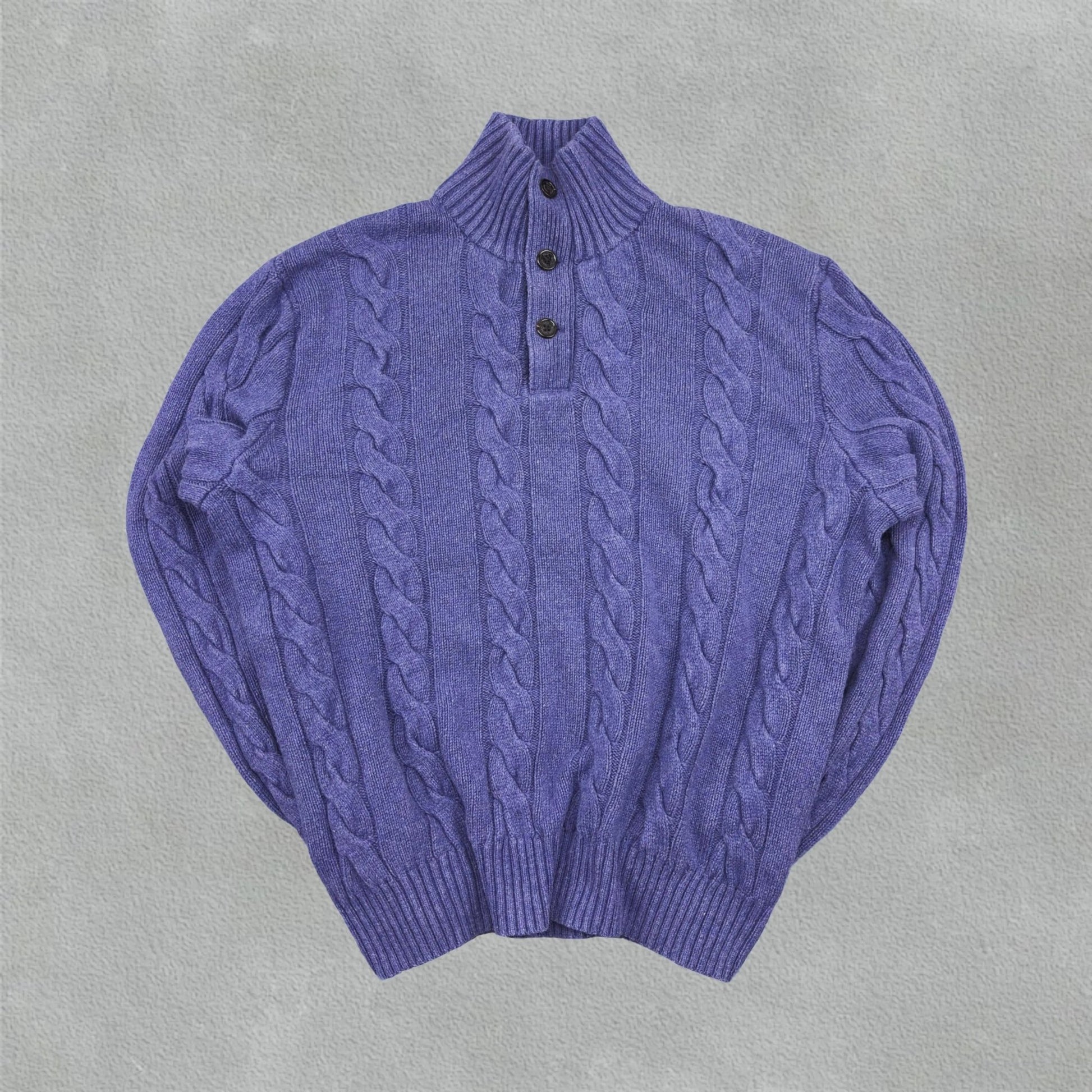 Purple Knitted Ralph Lauren Button - Down Sweater - L - Excellent Condition - Revaleur