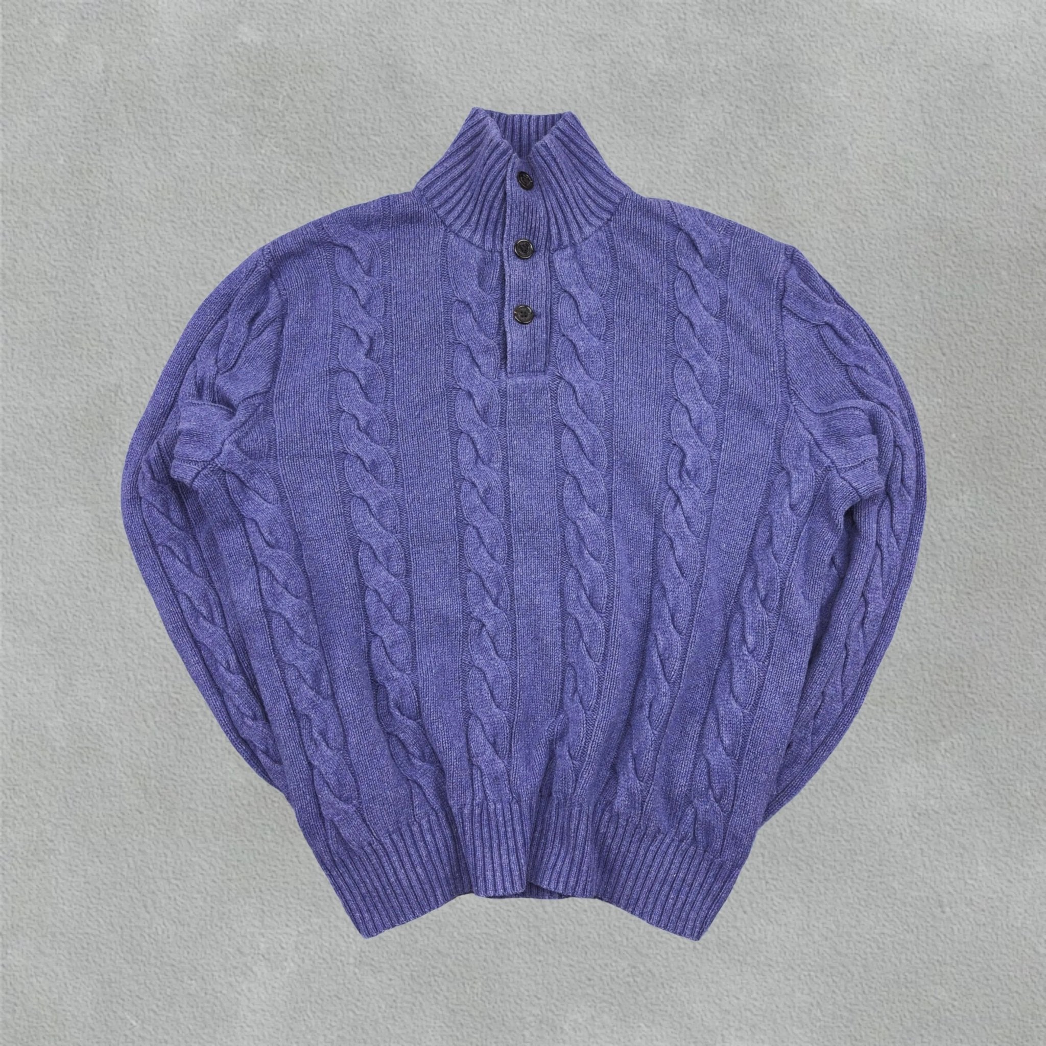 Purple Knitted Ralph Lauren Button - Down Sweater - L - Excellent Condition - Revaleur