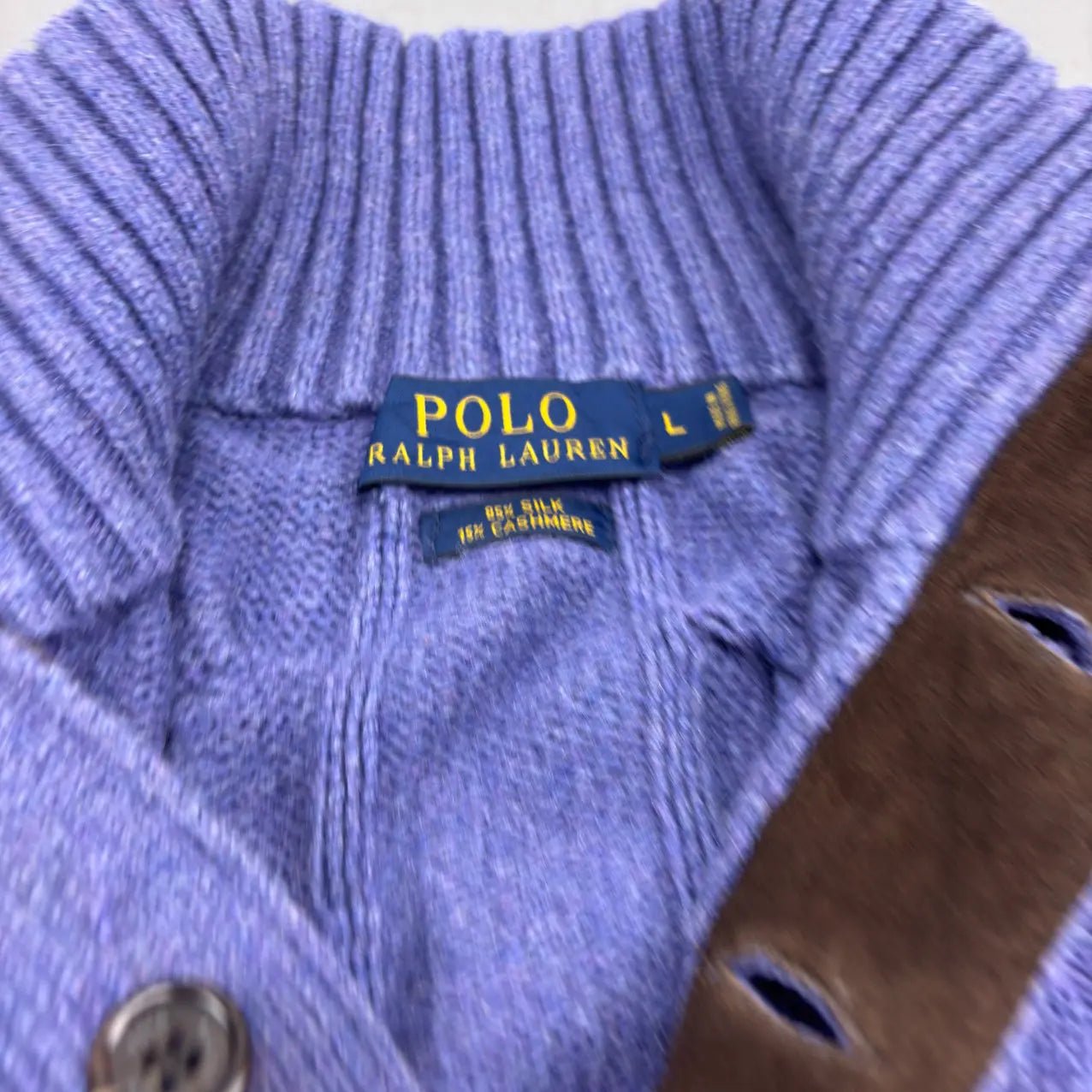 Purple Knitted Ralph Lauren Button - Down Sweater - L - Excellent Condition - Revaleur