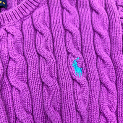 Purple Ralph Lauren Cardigan with Ruffle Hem - L (Kids) - New, Never Worn - Revaleur