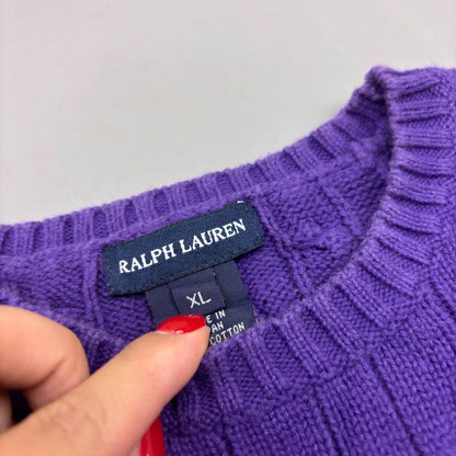 Purple Ralph Lauren Knitted Sweater - XL - Very Good Condition - Revaleur