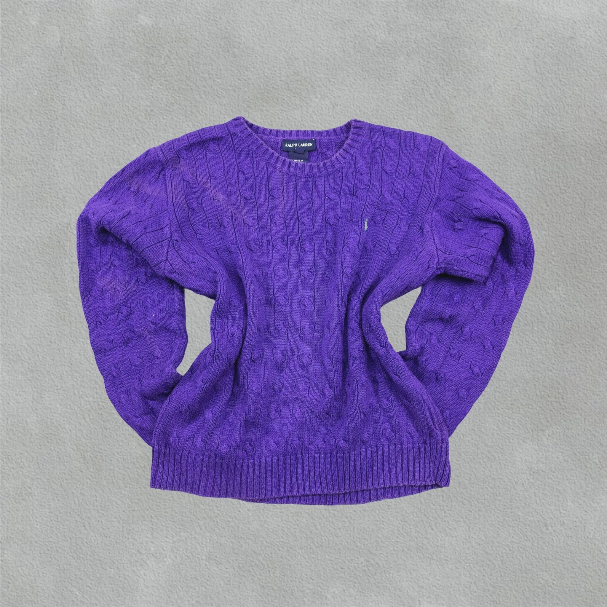 Purple Ralph Lauren Knitted Sweater - XL - Very Good Condition - Revaleur