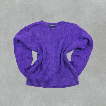 Purple Ralph Lauren Knitted Sweater - XL - Very Good Condition - Revaleur