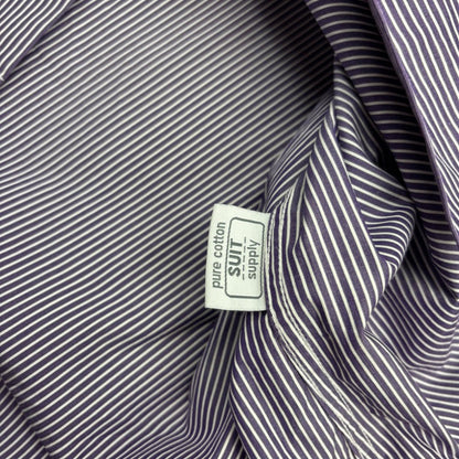 Purple/White Suitsupply Gym Shirt - Men 41 - New - Revaleur