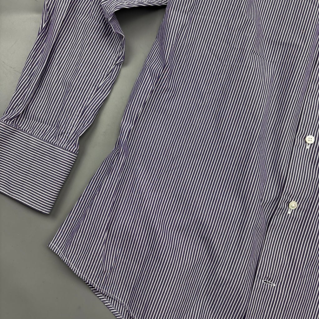 Purple/White Suitsupply Gym Shirt - Men 41 - New - Revaleur