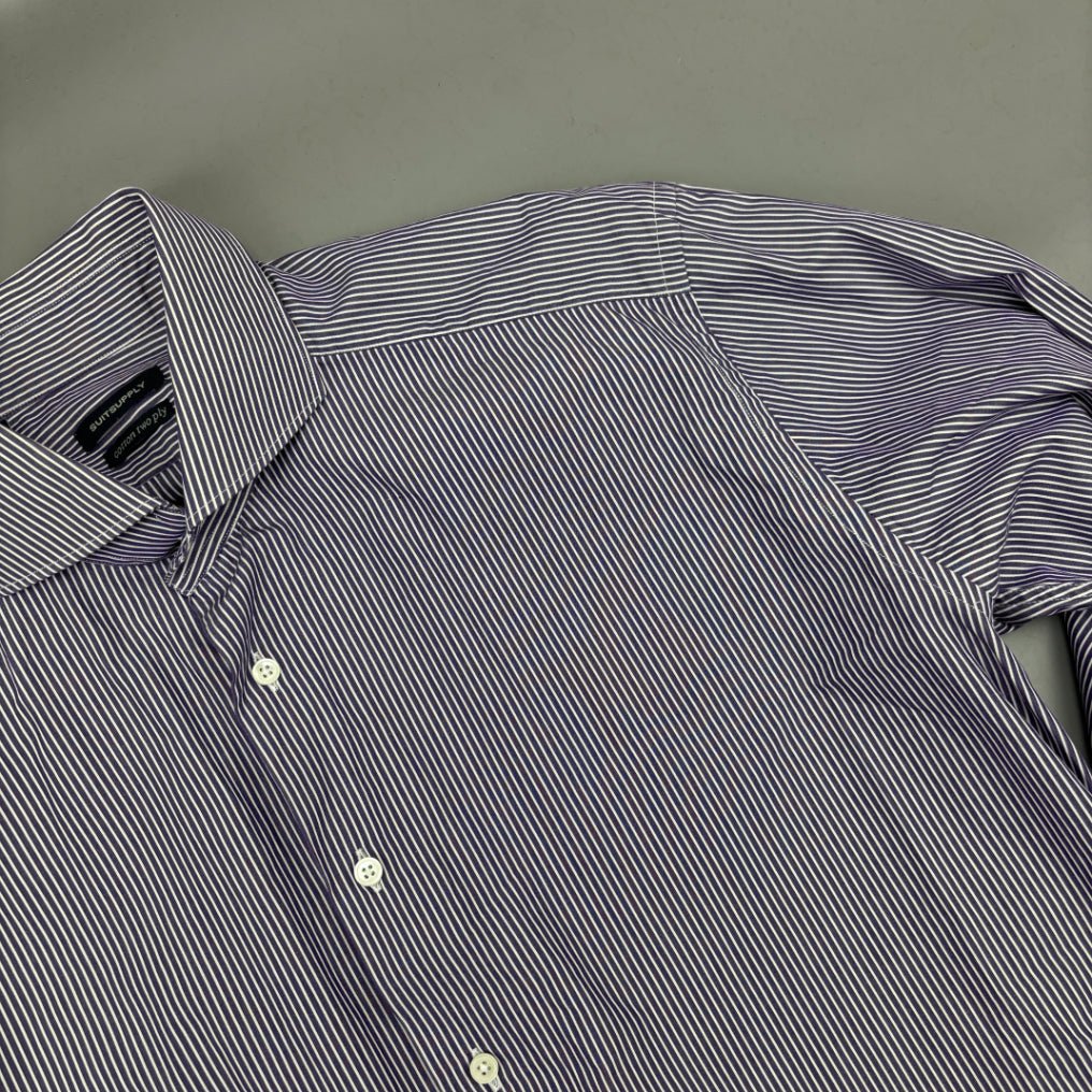 Purple/White Suitsupply Gym Shirt - Men 41 - New - Revaleur