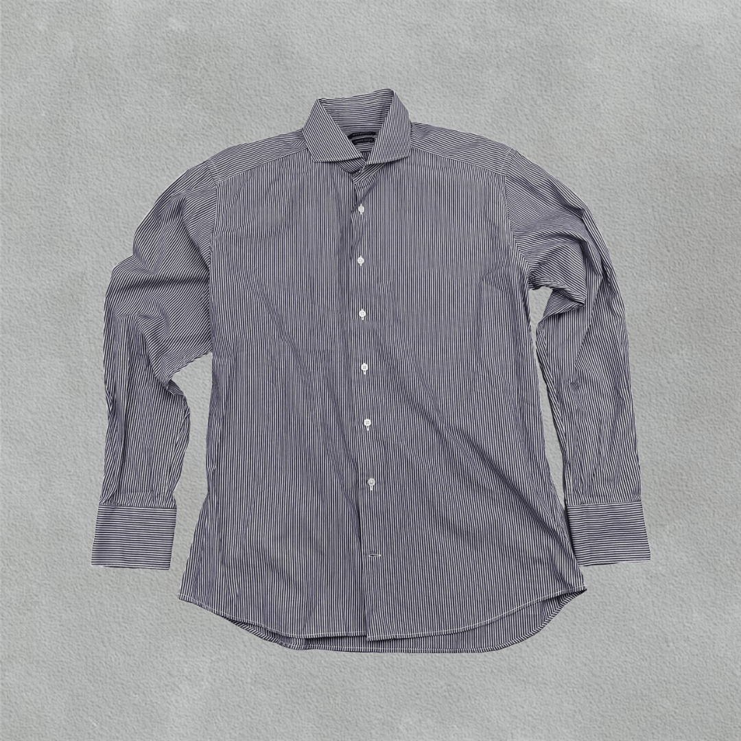 Purple/White Suitsupply Gym Shirt - Men 41 - New - Revaleur