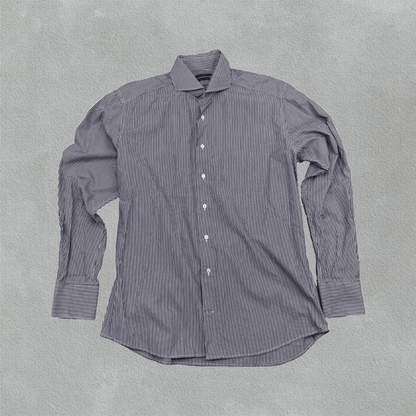 Purple/White Suitsupply Gym Shirt - Men 41 - New - Revaleur