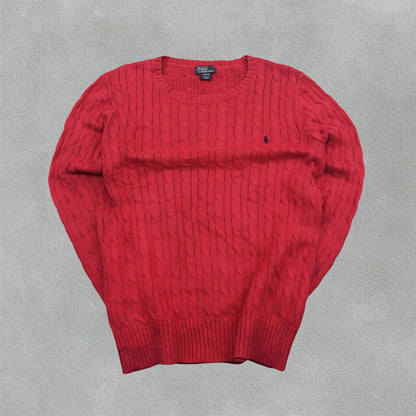 Red Cable Knit Sweater Ralph Lauren - XL - New, Never Worn - Revaleur