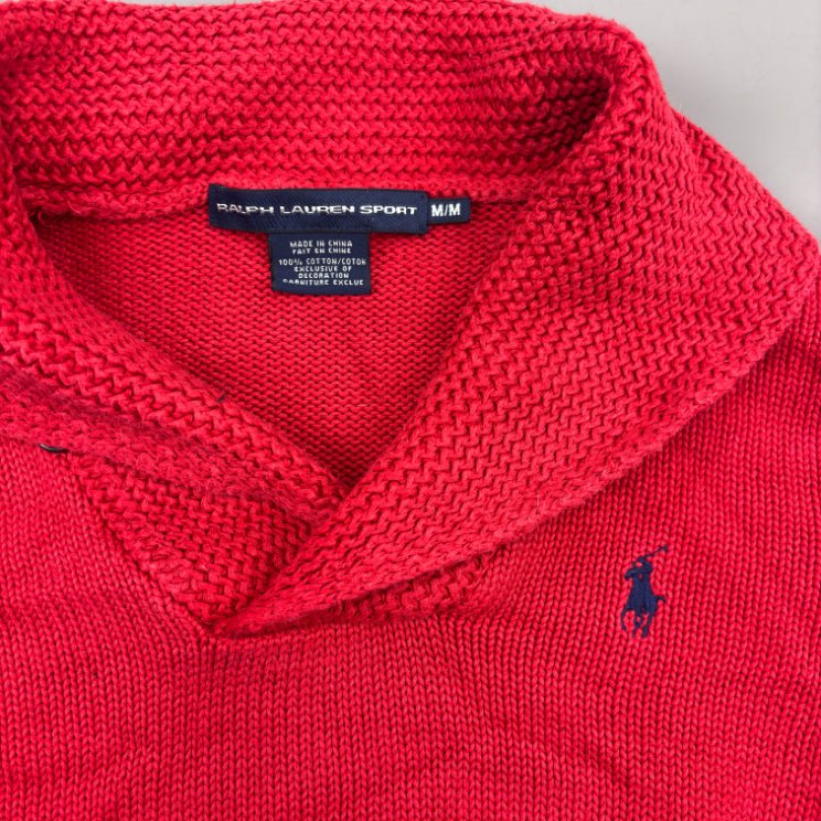 Red Ralph Lauren Buttoned Sweater - M - Very Good - Revaleur