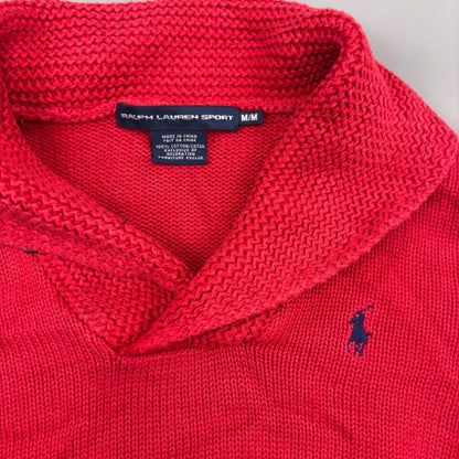 Red Ralph Lauren Buttoned Sweater - M - Very Good - Revaleur