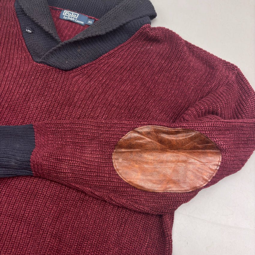 Red Ralph Lauren Buttoned Sweater - XL - Very Good - Revaleur