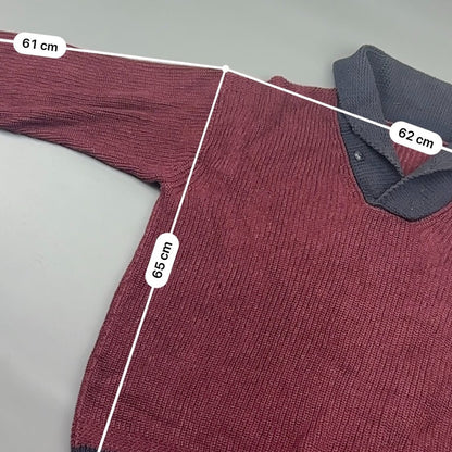 Red Ralph Lauren Buttoned Sweater - XL - Very Good - Revaleur