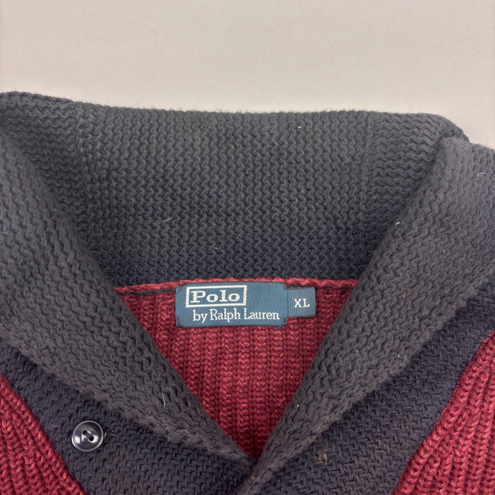Red Ralph Lauren Buttoned Sweater - XL - Very Good - Revaleur