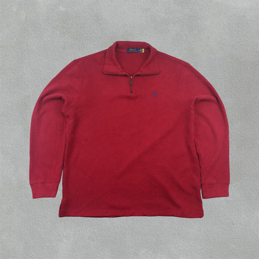 Red Ralph Lauren Half Zip - Men L - Very Good - Revaleur