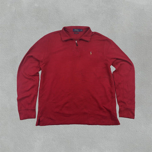 Red Ralph Lauren Half Zip - Men M - Very Good - Revaleur